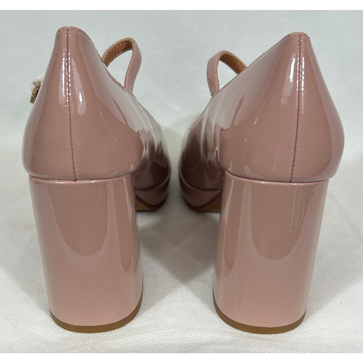Lisa Vicky Blush Pink Patent Mary‑Jane Platform Heels Size 9M NIB