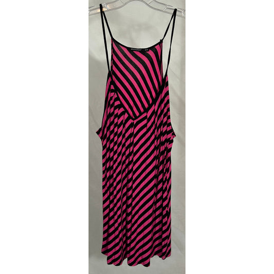 Atmosphere Pink Black Striped Camisole Dress Size 18 Sleeveless Flowy