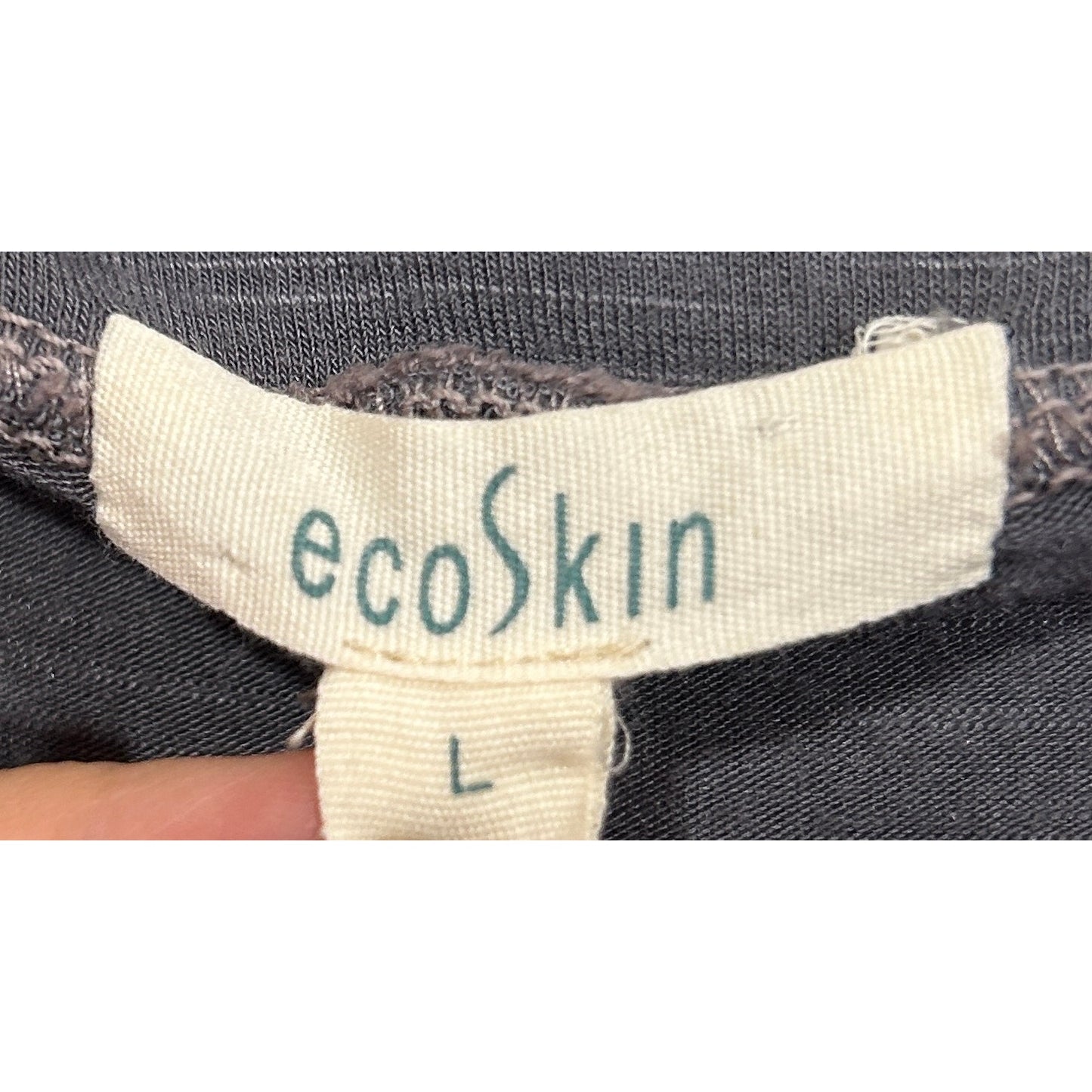 ecoSkin Hemp Spandex Long Sleeve Tunic Top Gray Drape Neck Size L USA