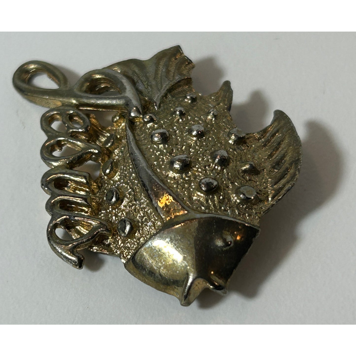 Vintage Gold Tone Jesus Fish Brooch Pin 2.25″ x 1.5″ Christian Statement Jewelry