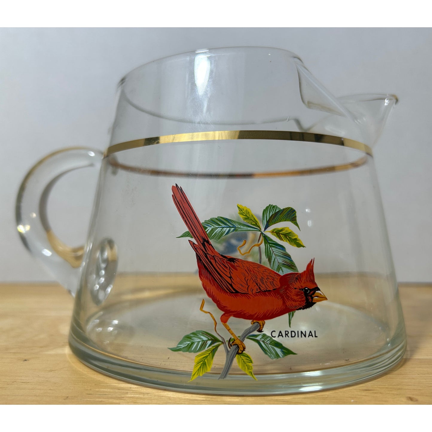 West Virginia Glass Co Songbird Pitcher & Glass – Cardinal & Blue Jay