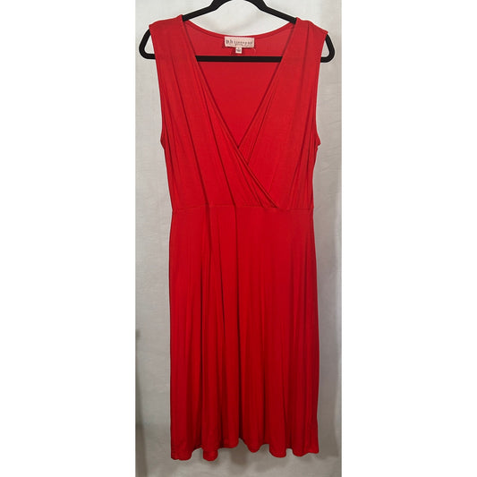 Philosophy Dresses Red Sleeveless Faux Wrap Dress Size L