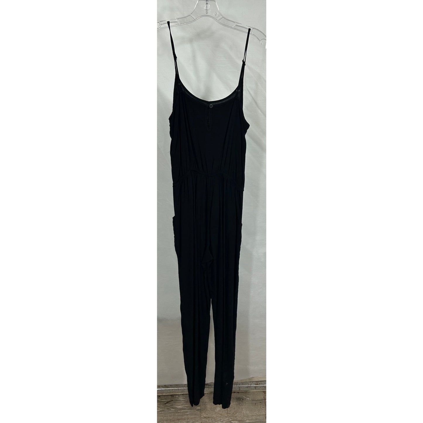 Factorie Black Sleeveless Jumpsuit with Adjustable Straps, Size Small