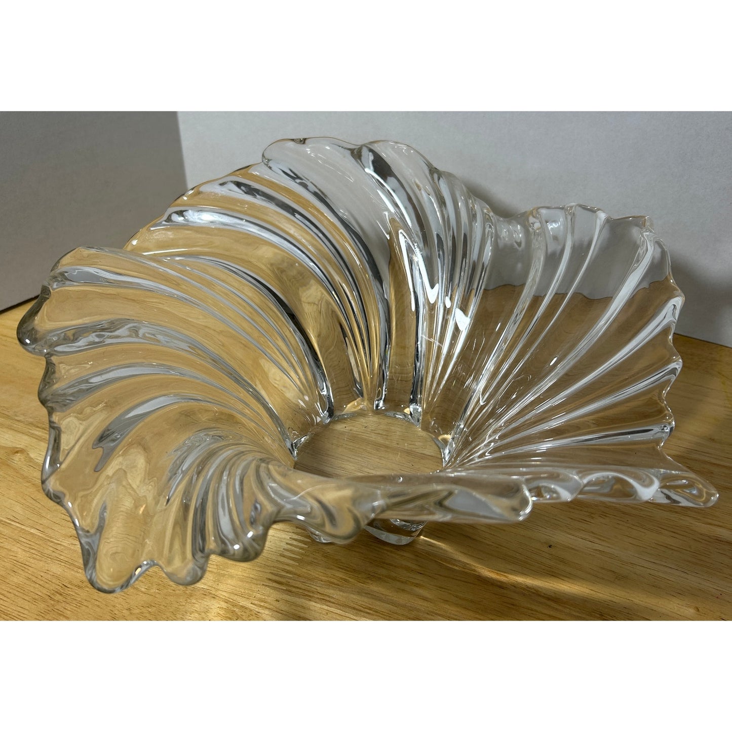 Vintage Fostoria Colony Flared Swirl Crystal Centerpiece Bowl