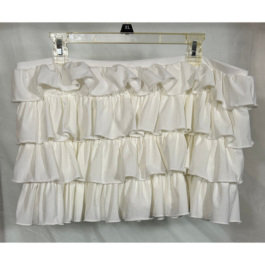 Urban Outfitters Ruffle Mini Skirt White XL NWT