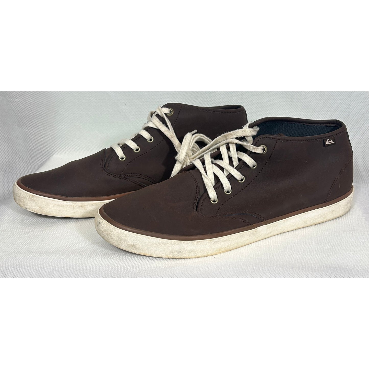 Quiksilver Men's Size 13 Brown Mid‑Top Leather/Suede Casual Sneakers