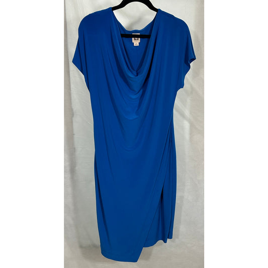 Anne Klein Royal Blue Draped Cowl Neck Dress, Size 6