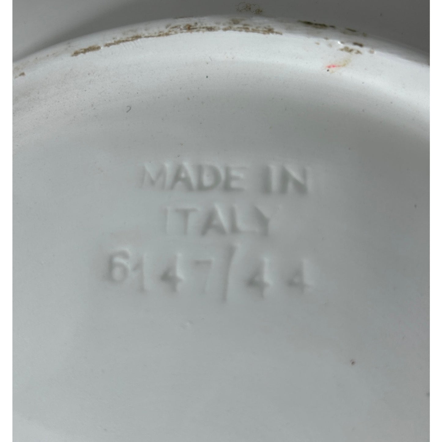 Bentson‑West Designs Italy Garlic Motif Serving Bowl 17″ Green White Ceramic