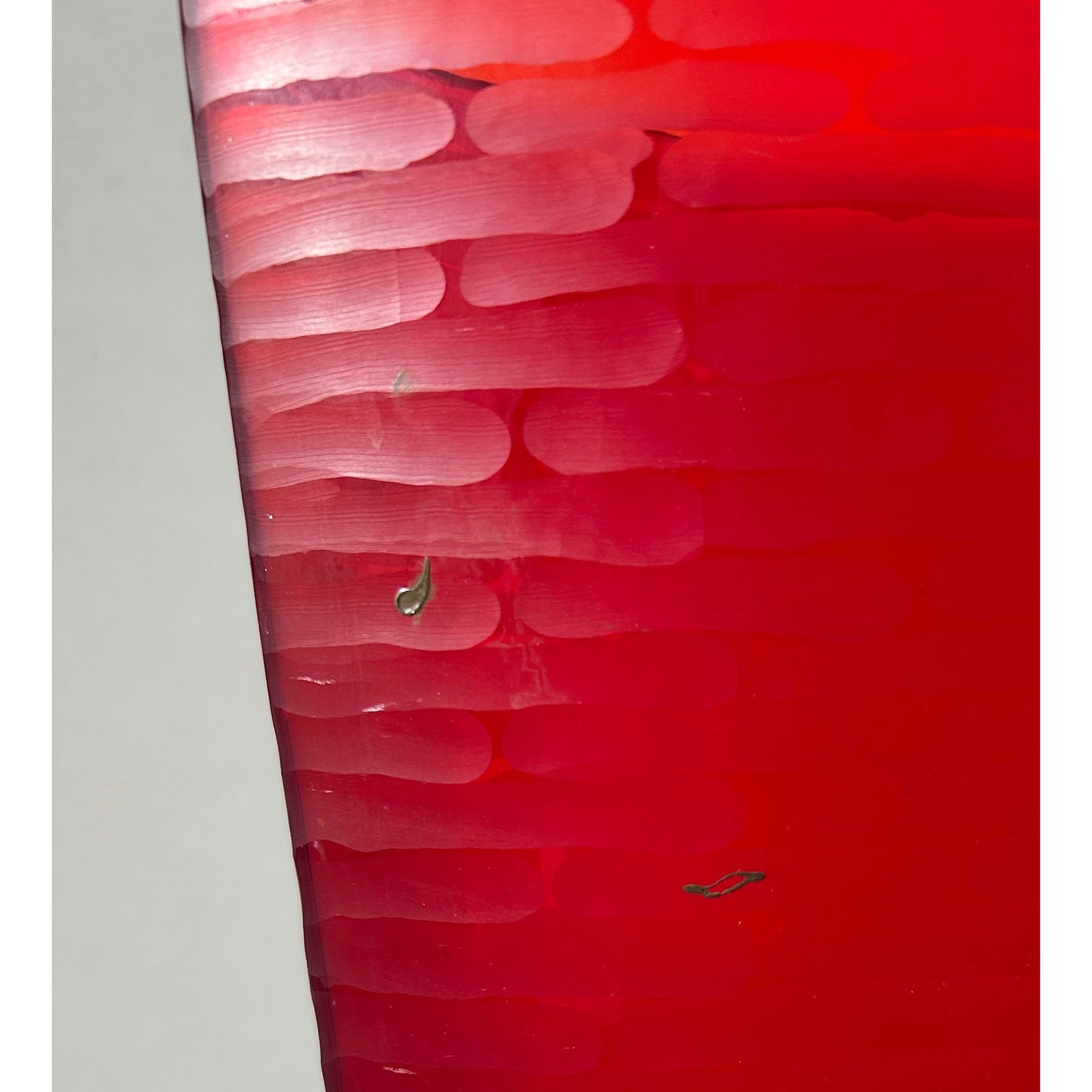 Vintage Tall Ruby Red Textured Glass Vase – 12″ H, 7.75″ W Unique Form