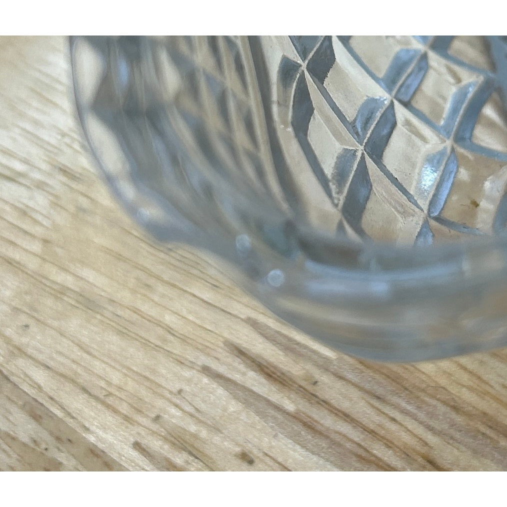 Vintage Square Pressed Glass Bowl 7¾″ Diamond Grid Pattern – Clear Trinket Dish