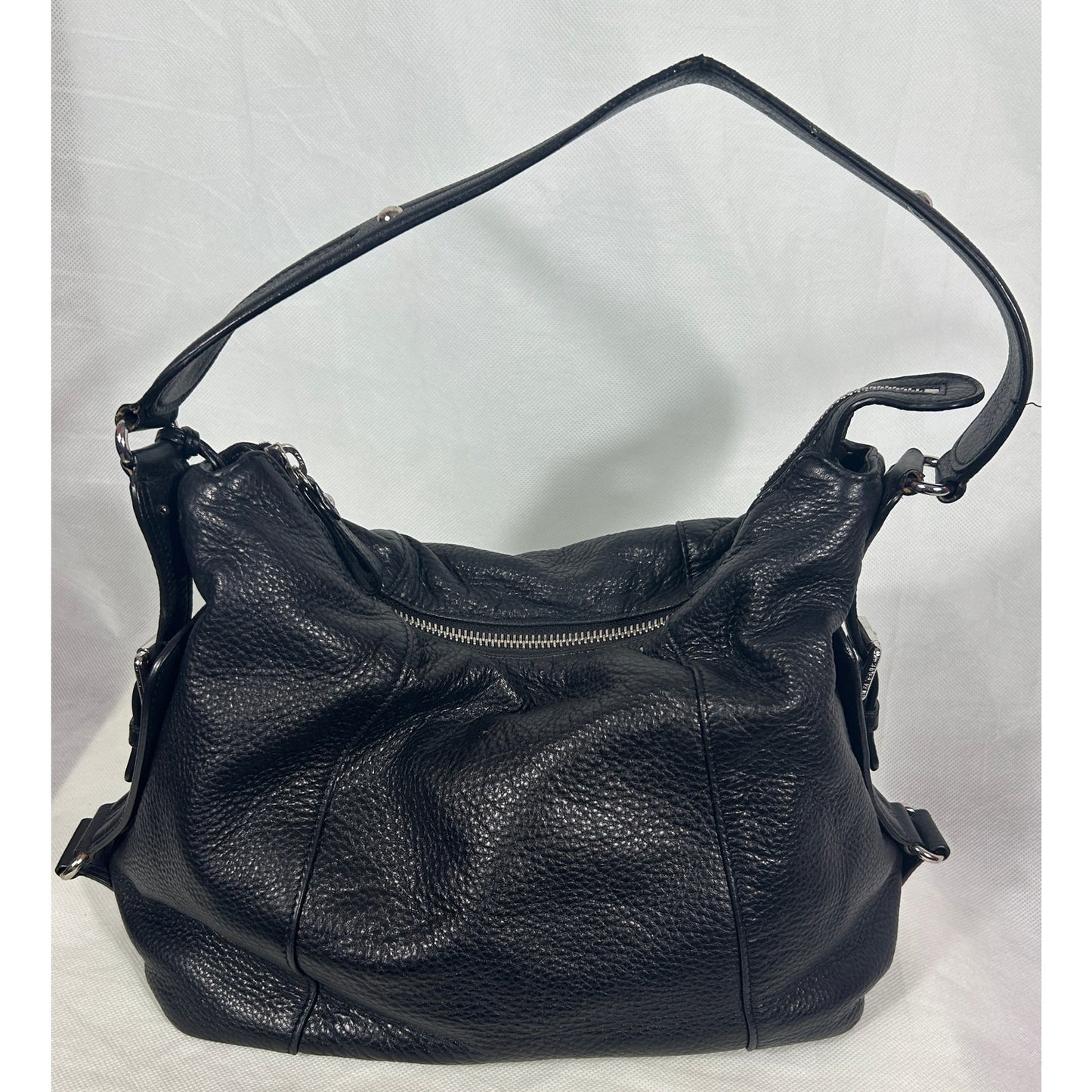 Michael Kors Black Pebbled Leather Hobo Shoulder Bag 13.5″ x 7″