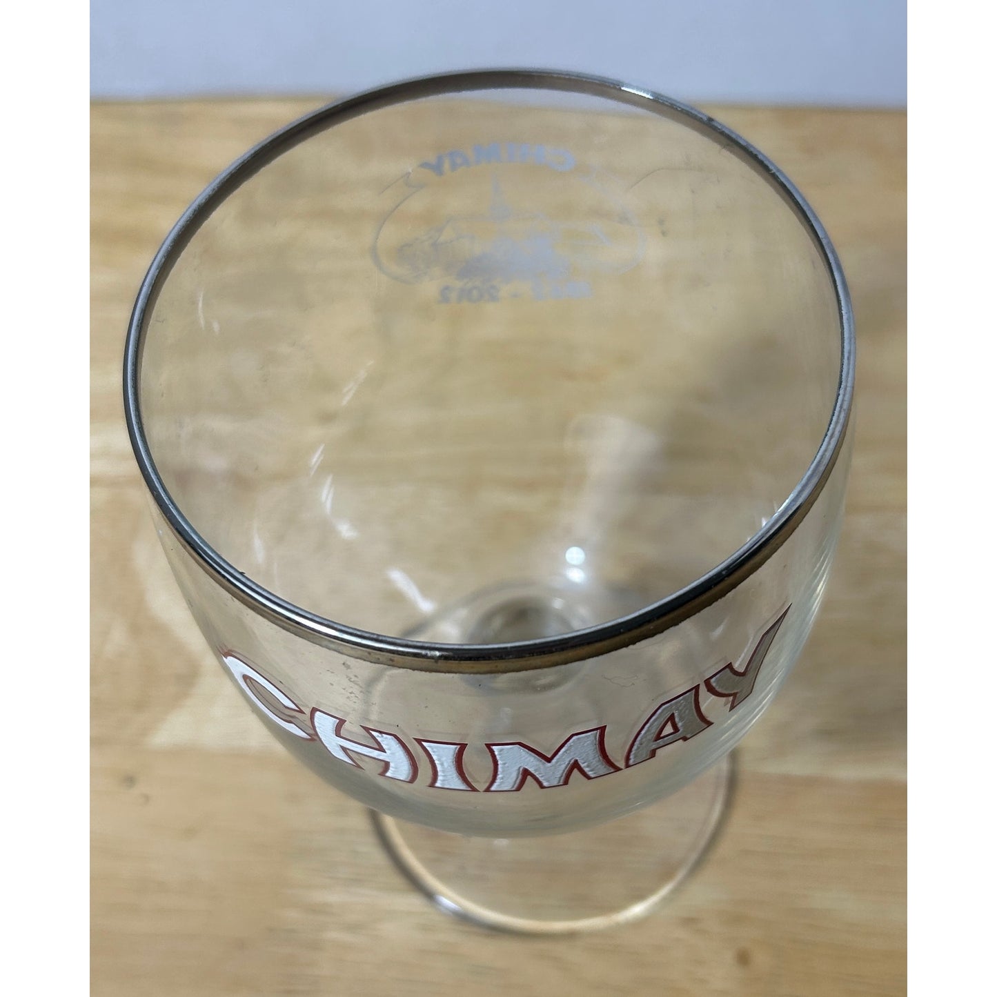 Vintage Chimay Beer Glass Goblet 6" Tall Belgium 1862-2012