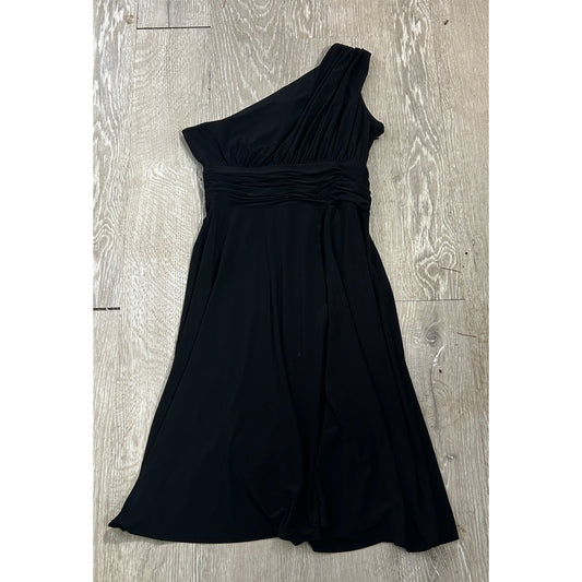 Evan-Picone One Shoulder Ruched Black Cocktail Dress Size 8