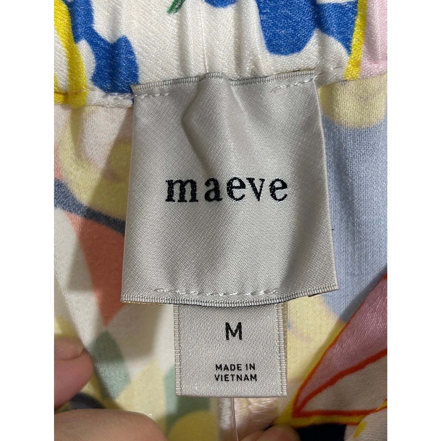 Maeve Anthropologie Pink Citrus Tile Print Wide Leg Pants - Size M
