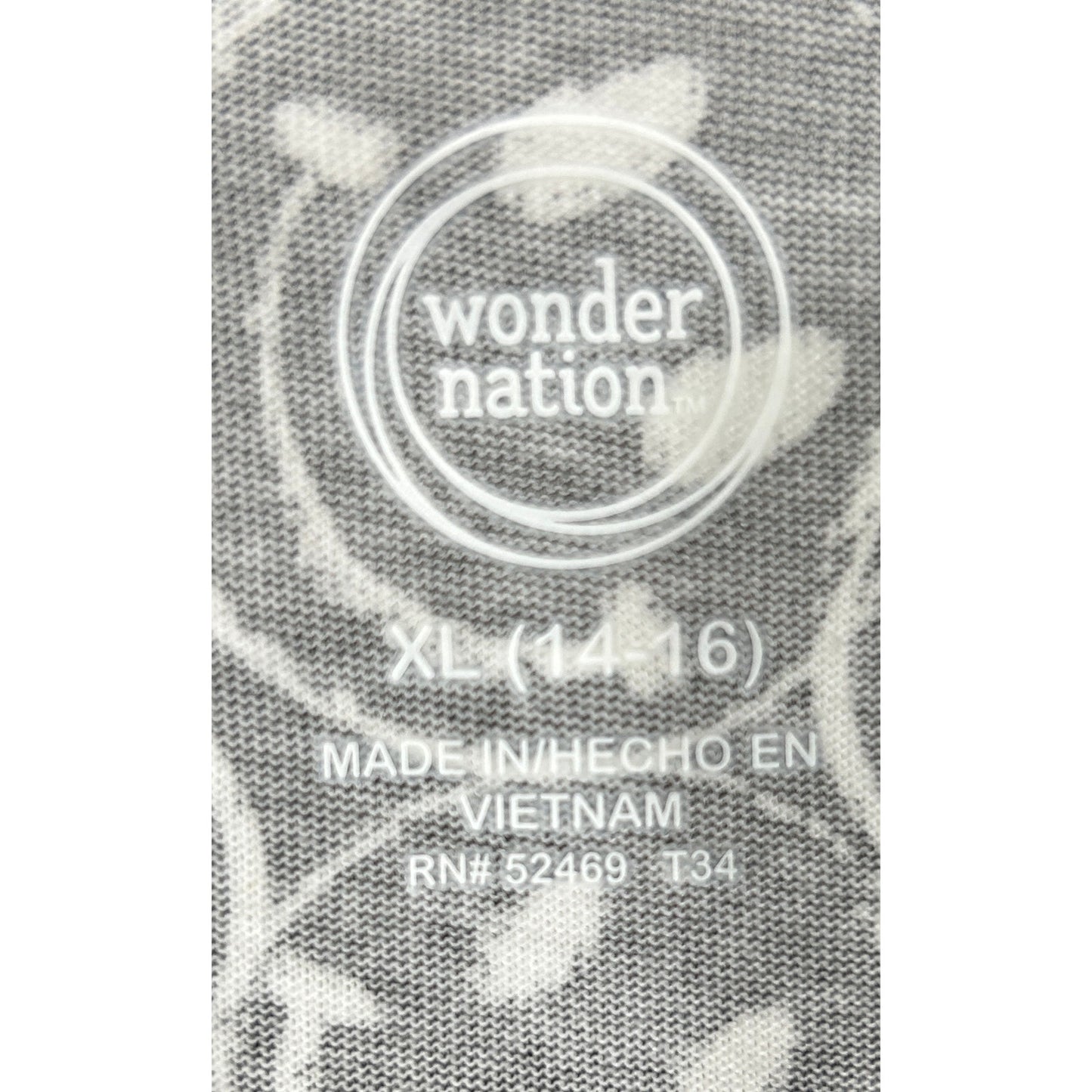 Wonder Nation XL Girls Dress Black Peace Smile Print Cotton Recycled Poly