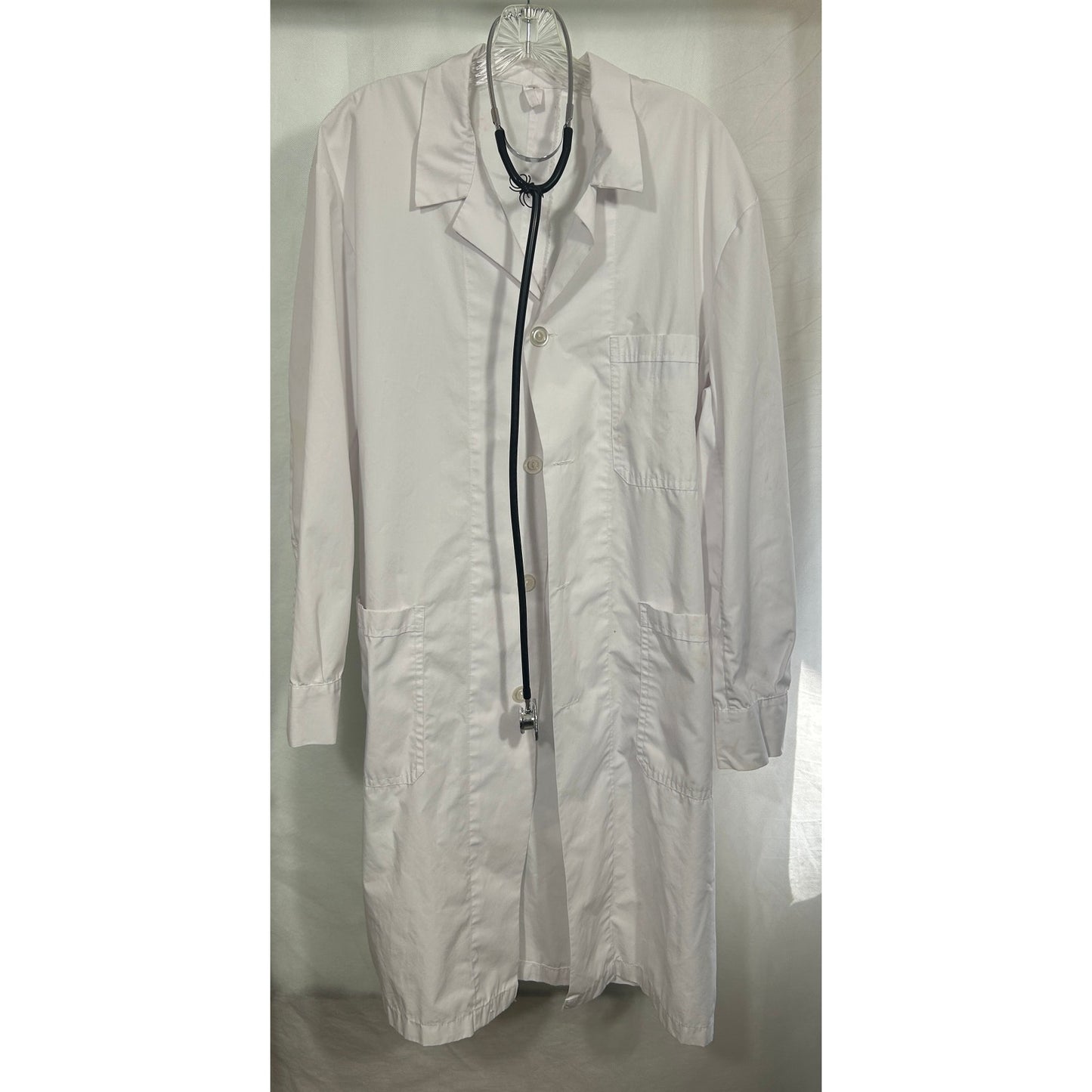 Witch Doctor Costume Lab Coat with Real Stethoscope – 42” Long