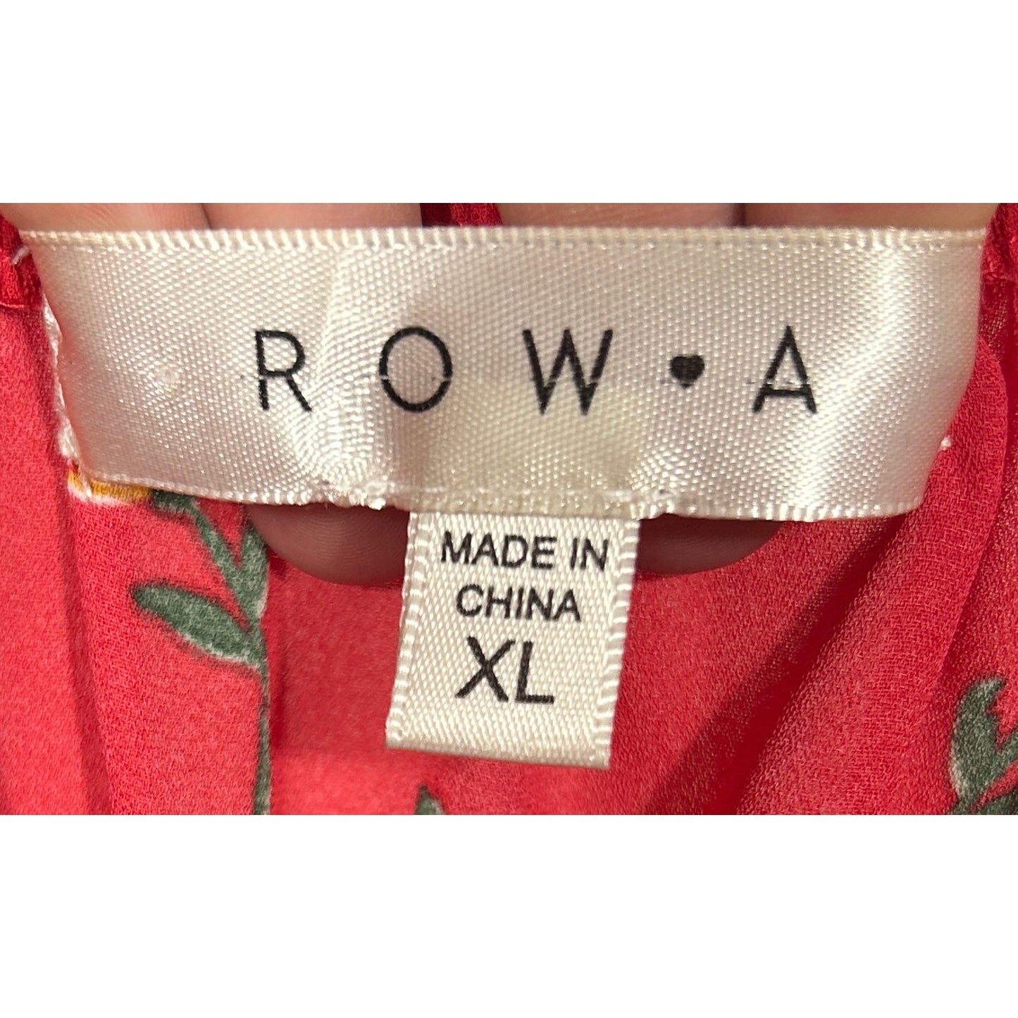ROW A Red Floral Wide Leg Sleeveless Romper Jumpsuit Size XL