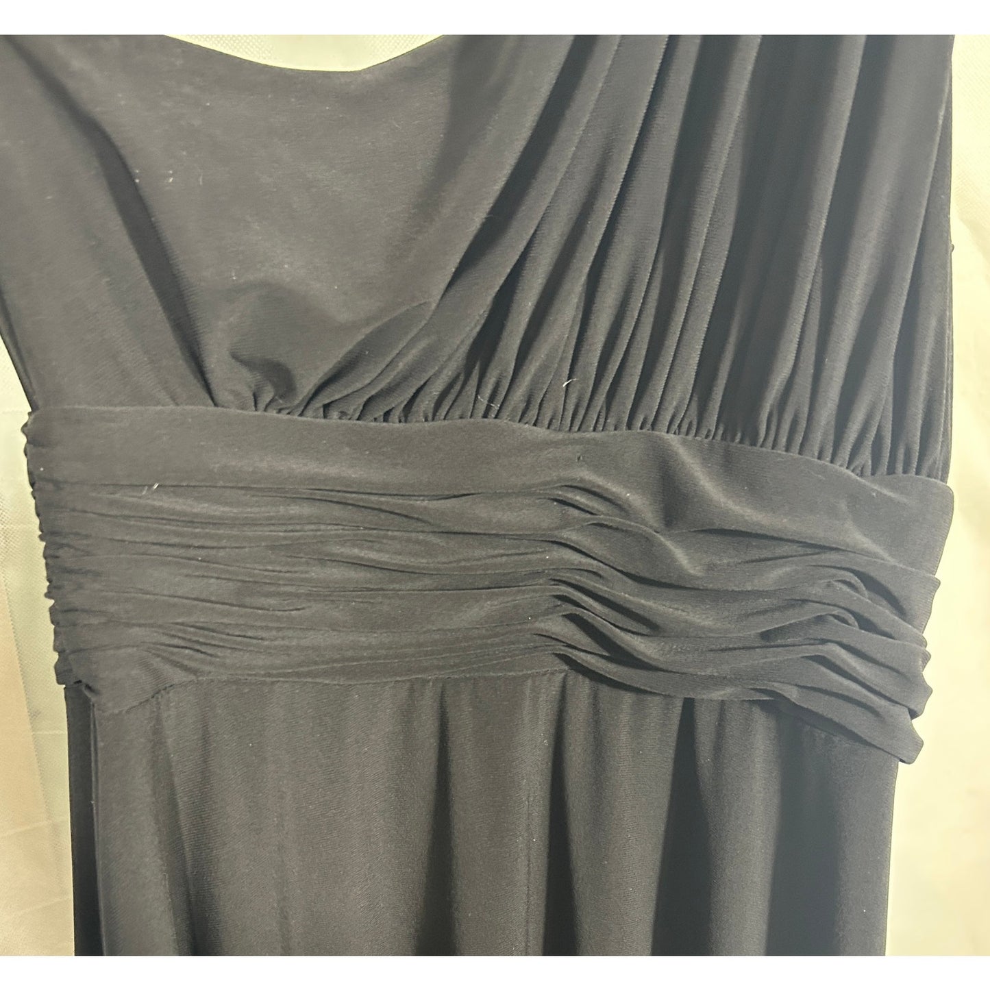 Evan-Picone One Shoulder Ruched Black Cocktail Dress Size 8