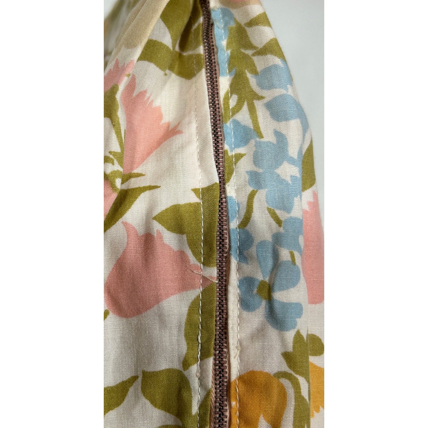 Vintage Majestic Floral Pleated Skirt Full A-Line Button Waist