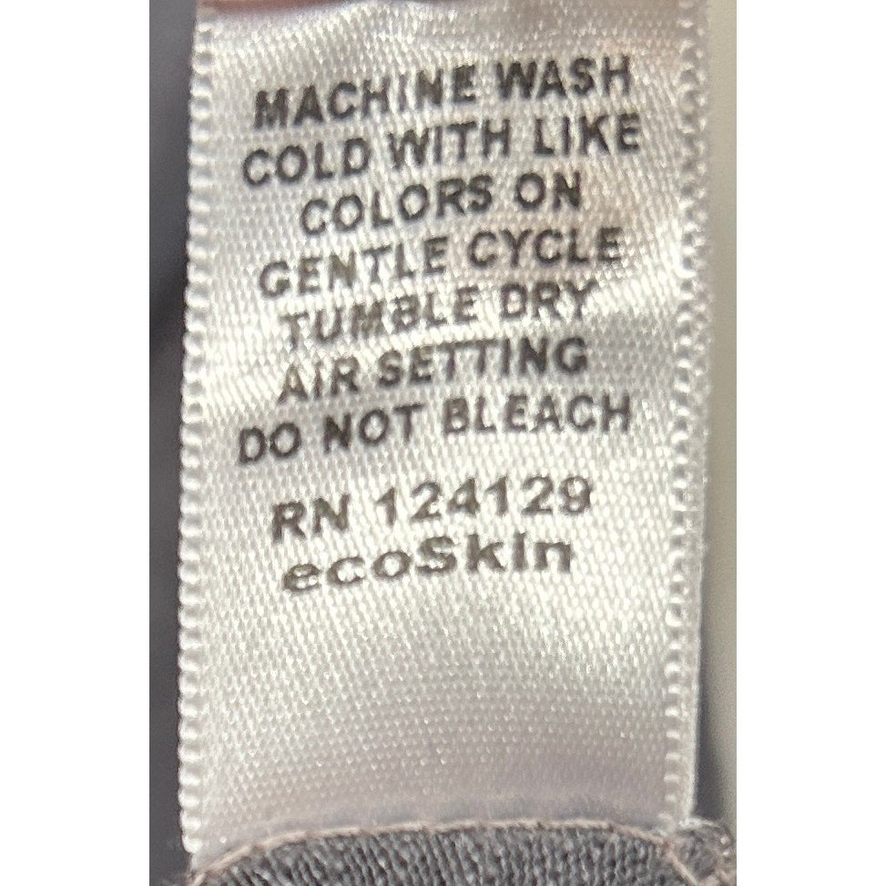 ecoSkin Hemp Spandex Long Sleeve Tunic Top Gray Drape Neck Size L USA