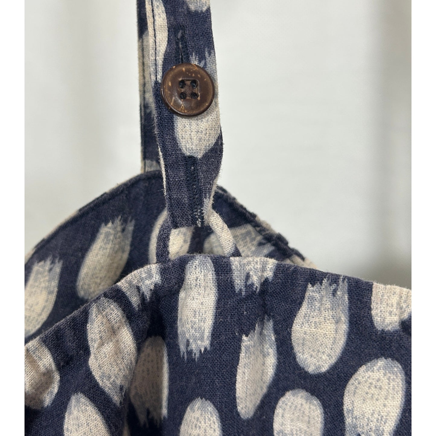 Patagonia Women’s 12 Navy Polka Dot Hemp Cotton Tank Top Adjustable Straps