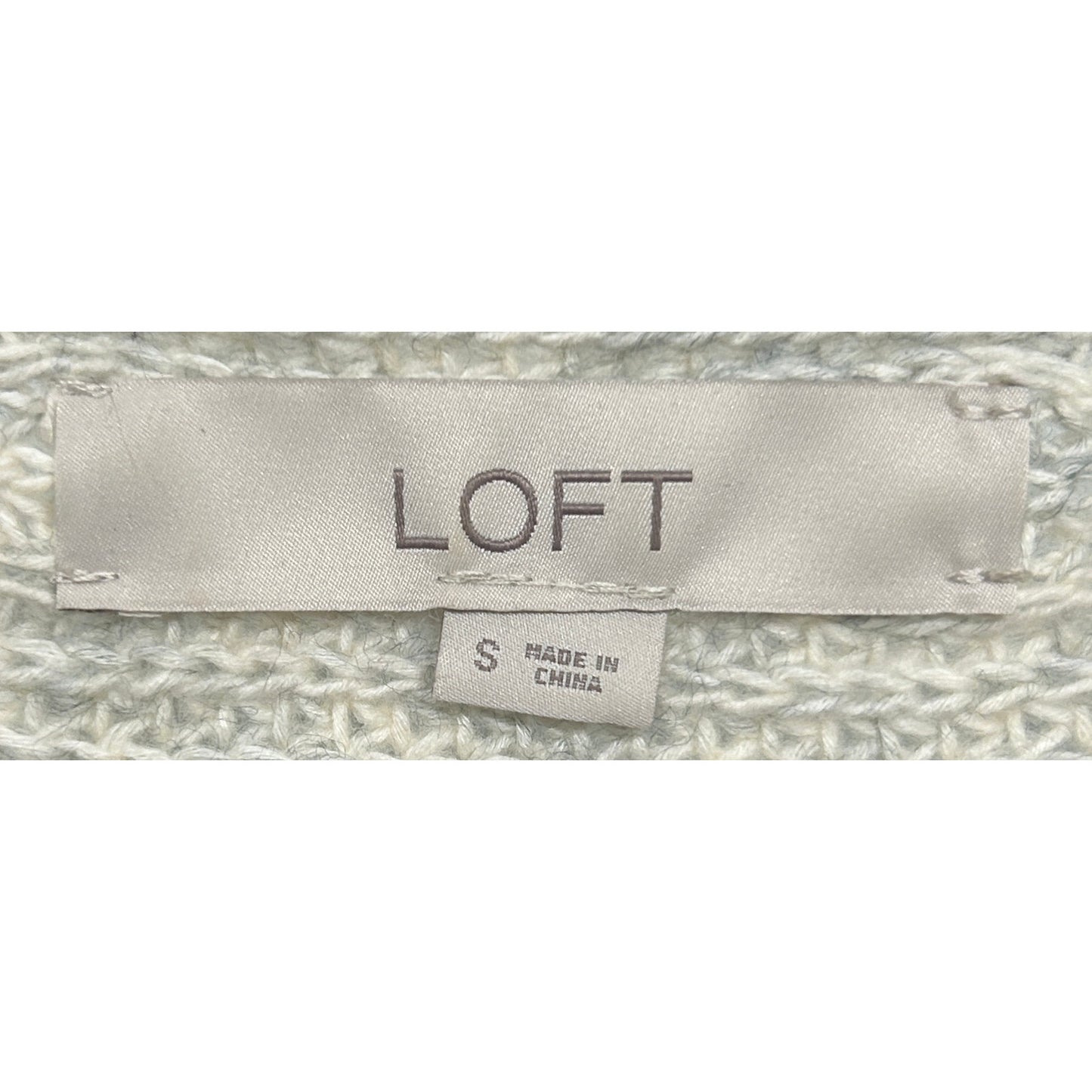 LOFT Women’s Gray Textured Knit Sweater Size Small Cotton Blend Long Sleeve