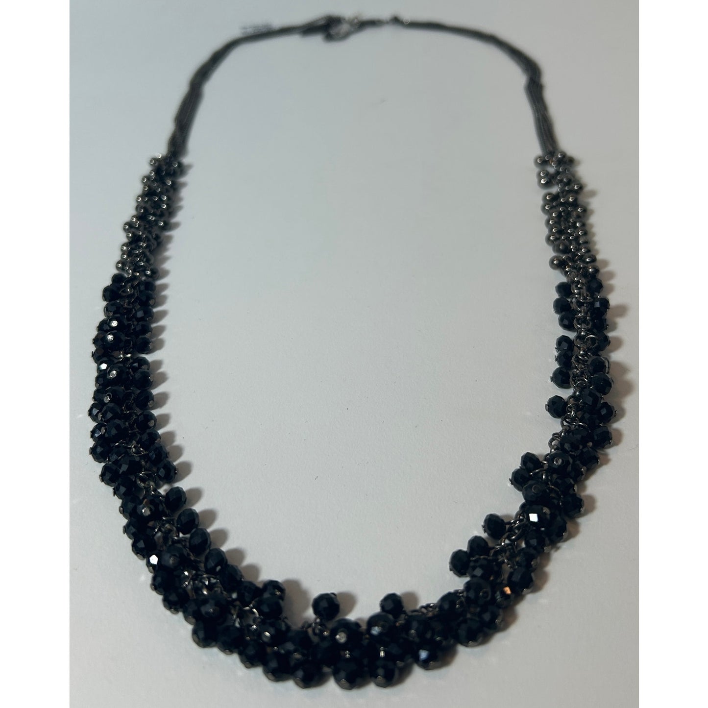 Kenneth Cole Black Glass Beaded Necklace 38"
