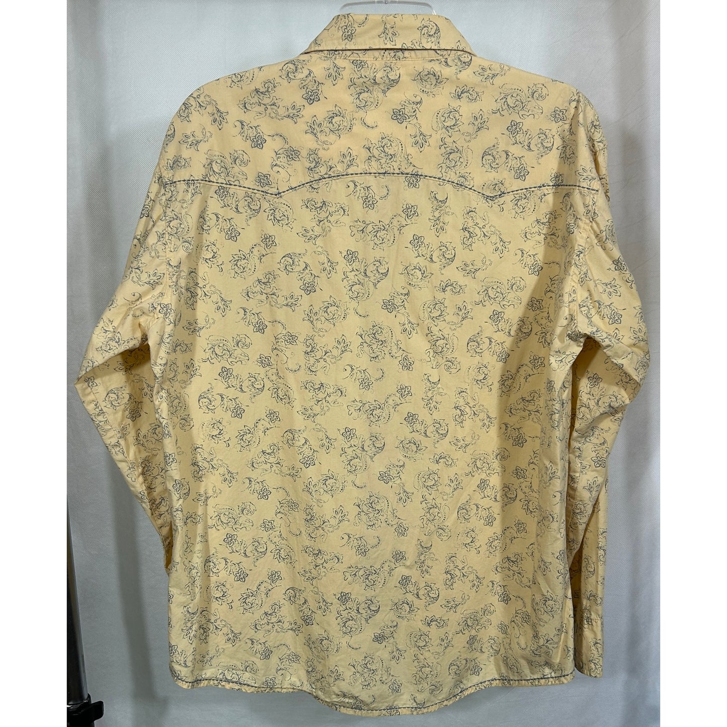Twenty X Yellow Floral Pearl Snap Western Shirt L Vintage Style Cowboy Shirt
