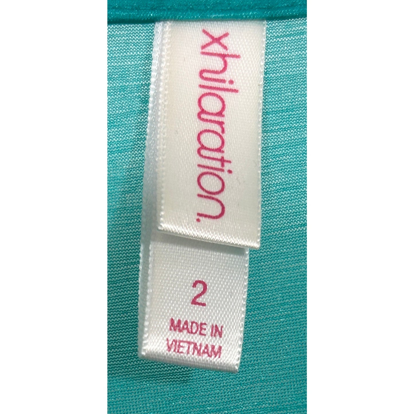 Xhilaration Teal Sleeveless Hi-Low Button Blouse Fits Like Plus Size 2X