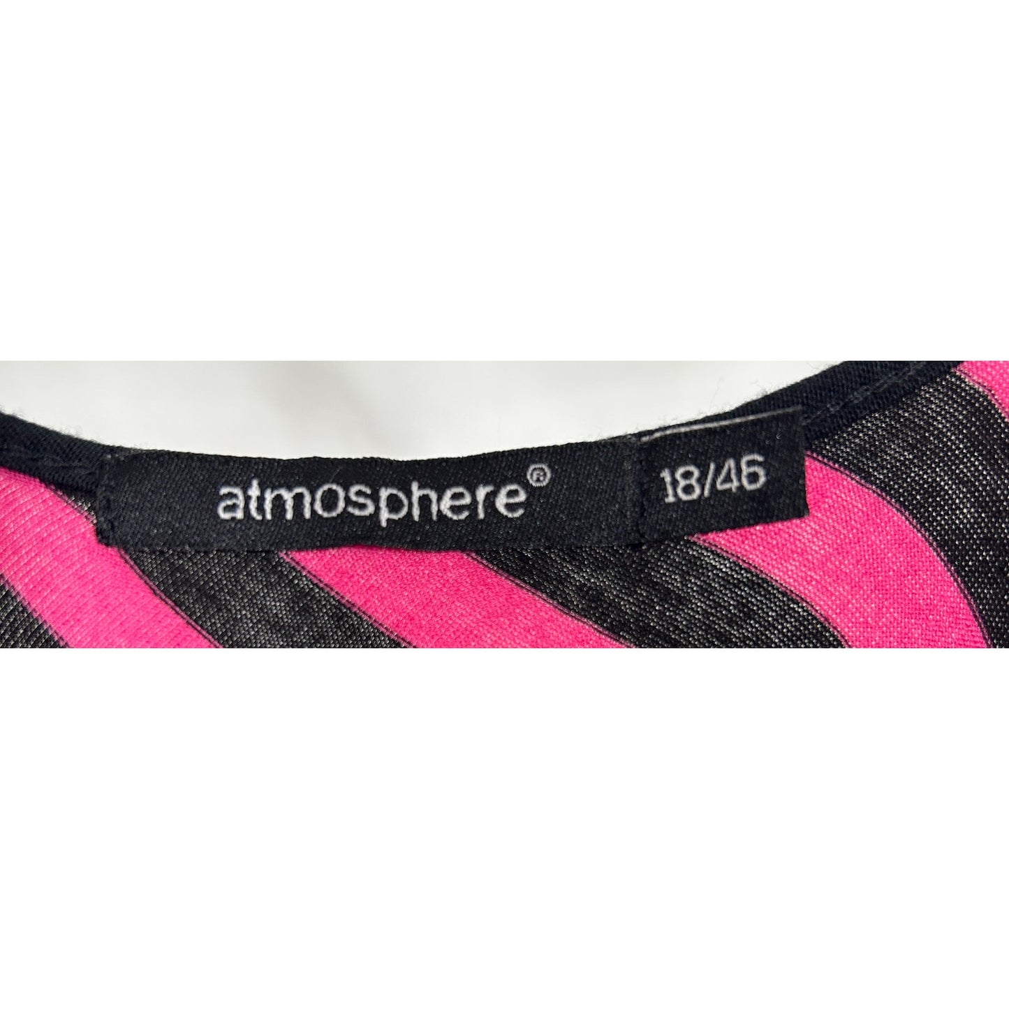Atmosphere Pink Black Striped Camisole Dress Size 18 Sleeveless Flowy