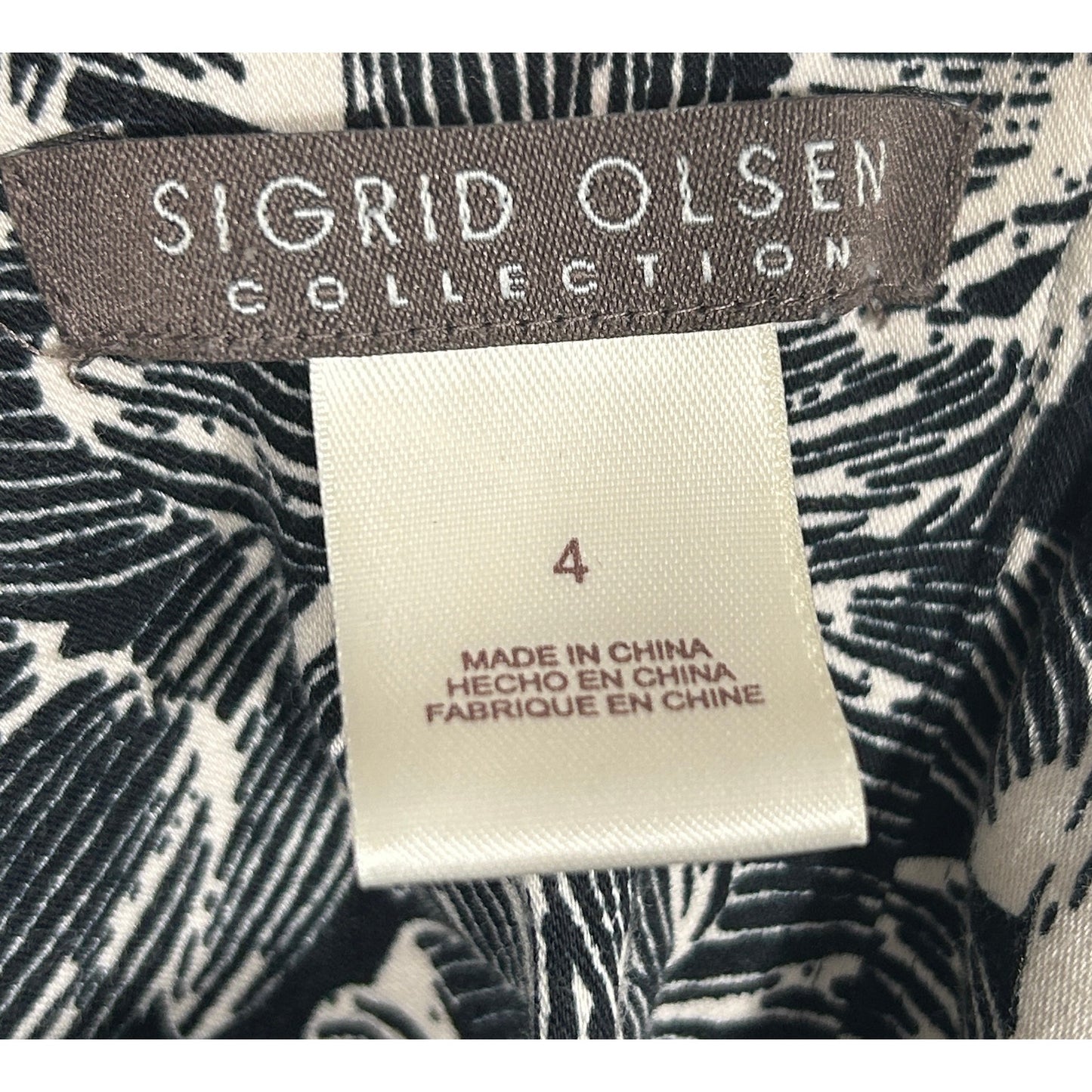Sigrid Olsen Collection Black & White Floral Dress - Size 4