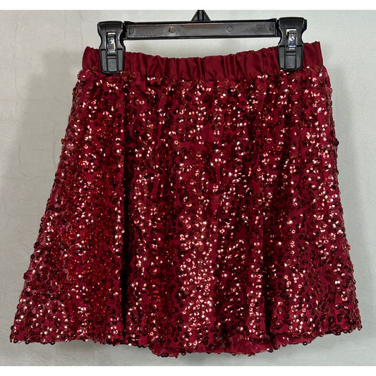 Cherokee Red Sequin Skirt Girls Size 10/12