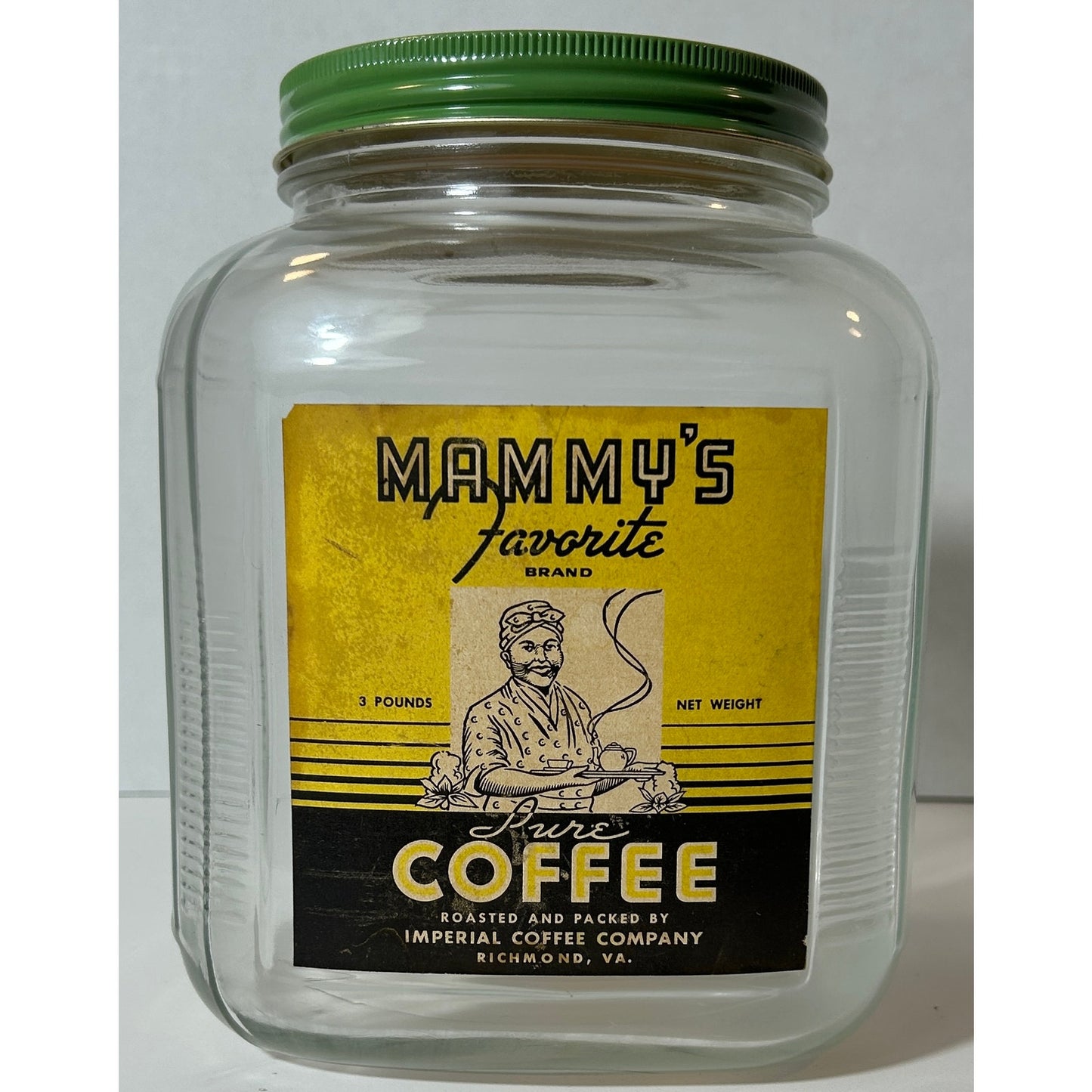 Mammy’s Favorite Coffee Glass Jar with Metal Lid – Vintage Collectible