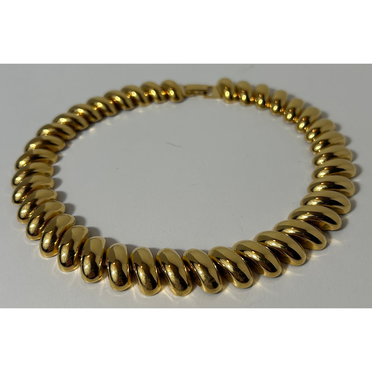 Vintage Napier Gold Tone Statement Necklace Pat. 4170189, 15.5"