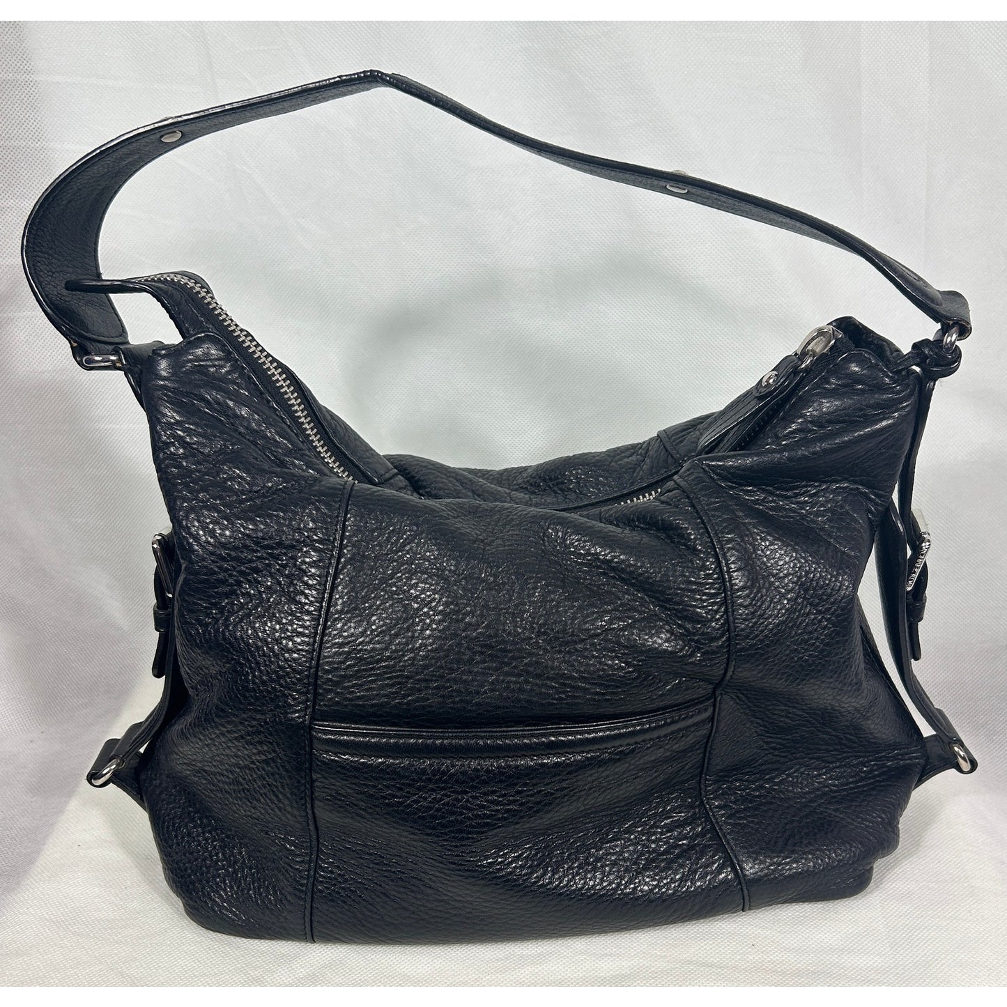 Michael Kors Black Pebbled Leather Hobo Shoulder Bag 13.5″ x 7″