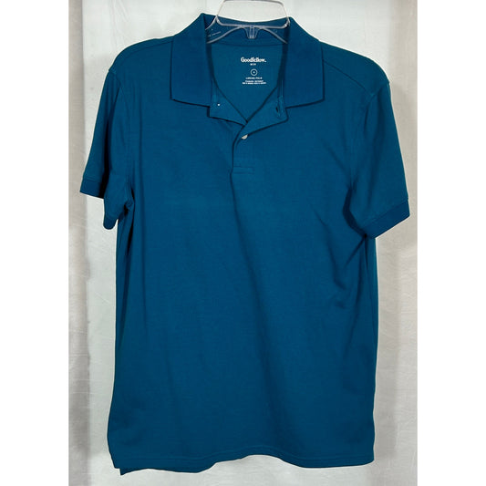 Goodfellow & Co Loring Polo Shirt Blue Size M Short Sleeve Cotton