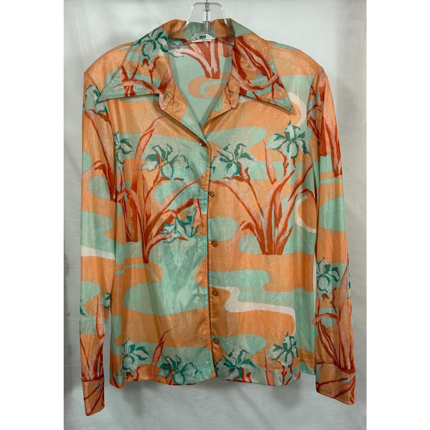 Vintage Alex Colman California Blouse Sz 16 | Mod Floral Geometric Print
